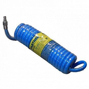 Шланг витой полиуретановый 8мм х 12мм х 5м с быстроразъемами Partner PA-1208-5M