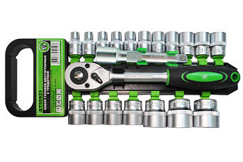 Набор головок 1/2" 6-гр с трещоткой 20 пр. (8-32мм) AT 55921