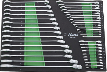 Набор комбинированных ключей 6-38 мм Hans в ложементе HANS TTF-40