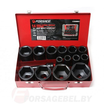 Набор головок ударных 3/4" глубокие, набор 14пр., (6гр.) Forsage F-6142MPB