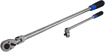 Трещотка 1/2" (72зуб) L-610мм реверсивная шарнирная удлиненная с резиновой ручкой Forsage F-802418L