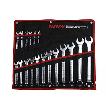 Набор ключей комбинированных 18пр. (8-19,21,22,24,27,30,32мм) на полотне PATRON P-5181
