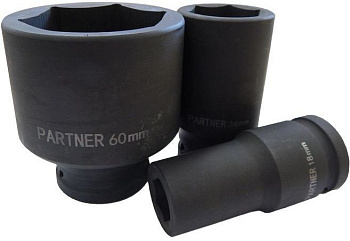3/4" Головка ударная глубокая, 58мм (6гр) Partner PA-46510058