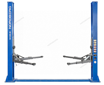 Подъёмник 2-х стоечный с нижней синхронизацией 4 т  ручн.стопора синий 220 В NORDBERG N4120B-4B_3+2