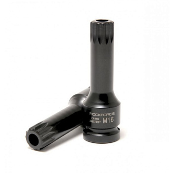 Головка-бита SPLINE ударная M16с отверстием,1/2" RockForce RF-24807816T