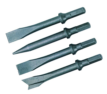 Набор зубил для пневмомолотка 120 мм, 6-гр. насадки, 4 пр. AMP-83303