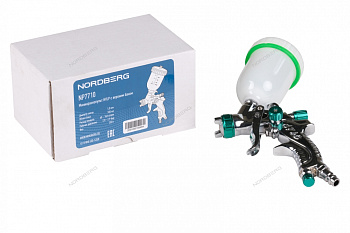 Мини краскопульт сопло 1 мм с верхним баком HVLP NORDBERG NP7710