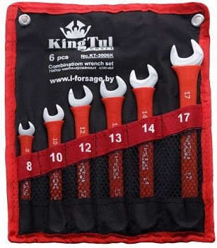 Набор ключей комбинированных  6пр. (8,10,12,13,14,17мм) на полотне KingTul kraft KT-3006k