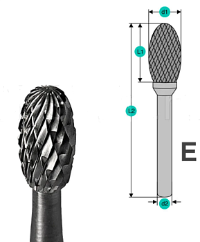 Шарошка борфреза по металлу SEB E10/16/67М06  