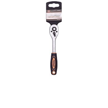 Трещотка 1/4" (72зуб) L-155мм сдвухкомпонентной изогнутой  рукояткой AV Steel AV-508623