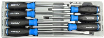 Набор отверток силовых 7пр.(PH 1,2,3,SL 5.5,6.5,8,10мм)в лотке Forsage F-20714