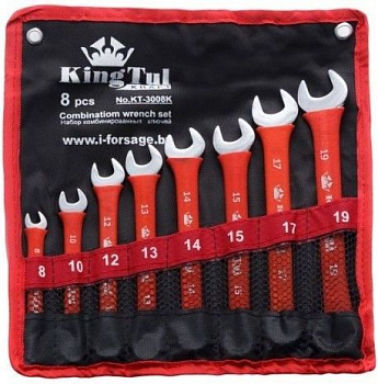 Набор ключей комбинированных  8пр. (8,10,12,13,14,15, 17,19мм) на полотне KingTul kraft KT-3008k