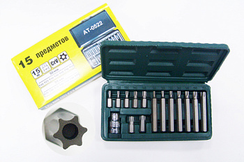 Набор бит TORX (15 предметов) AT53522