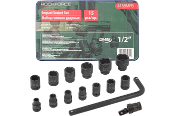Набор головок ударных  1/2" набор 15пр.,  (6гр.) RockForce RF-4159-5MPB