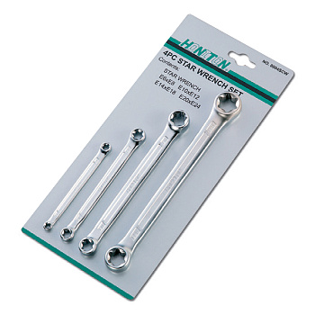 Набор ключей накидных E-профиль 4 пр. HONITON 0004SCW