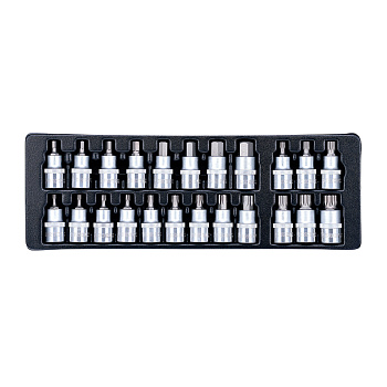 Набор насадок 1/2" в ложементе (6-гранные, TORX, М), 23 предмета, HONITON IK-SKB400230