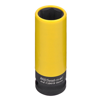 Головка ударная тонкостенная для колесных болтов и гаек 19мм 6гр. AV Steel AV-729019