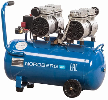 Компрессор поршневой безмасляный, объем  50 л NORDBERG ECO NCEO50/210