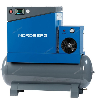 Компрессор винтовой,  7,5кВт, ресивер 350л, 10Бар, 900л/мин NORDBERG NCA10RD