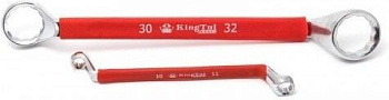 Ключ накидной отогнутый на 75 грд. в прорезиненной оплетке 12х13мм KingTul kraft KT-201213k
