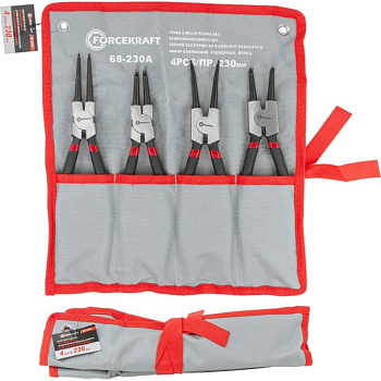 Набор съемников стопорных колец, 4пр. (L-230мм), на полотне FORCEKRAFT FK-68-230A