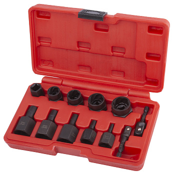 Набор экстракторов поврежденных болтов, гаек, шпилек 12 предметов AV Steel AV-921093