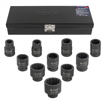 Набор головок ударных 3/4" 10 пр., 12-гр., 17-46 мм Forsage F-6109-9MPB
