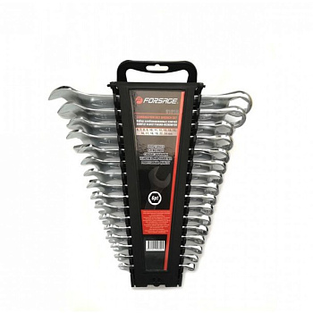 Набор ключей комбинированных 6гр. 16пр. (6-19, 22, 24мм)в пластиковом держателе Forsage F-5161H