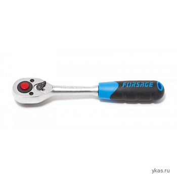 Трещотка 1/4" (72зуб) L-150мм реверсивная с резиновой ручкой Forsage F-80222
