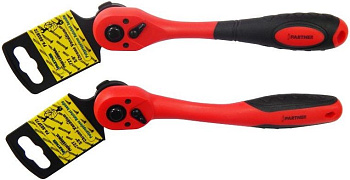 Трещотка 3/8" (72зуб.) L-200мм с прорезиненной противоскользящей рукояткой  Partner PA-803B72