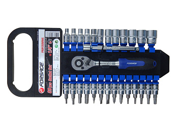 Набор головок 1/4" 6-гр. 28 пр. 4-14мм, 14бит, трещотка Forsage F-027-5 MSA 