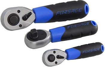 Трещотка 1/2" (72зуб) L-170мм реверсивная короткая  с резиновой ручкой Forsage F-802419