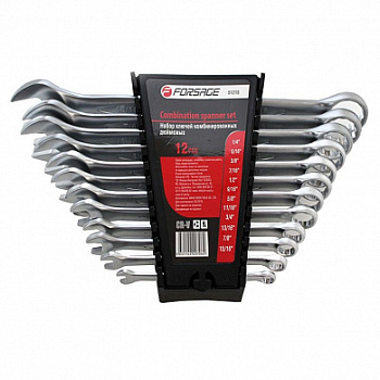 Набор ключей комбинированных дюймовых 12пр.(1/4-15/16мм)на пласт.держателе Forsage F-5121S