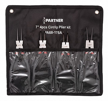 Набор съемников стопорных колец, 4пр. (L-175мм), на полотне Partner PA-68-175A