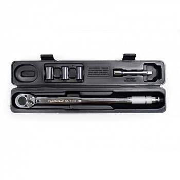 Ключ динамометрический 1/2" 42-210 Нм с головками и удлинителем Forsage F-6474470A