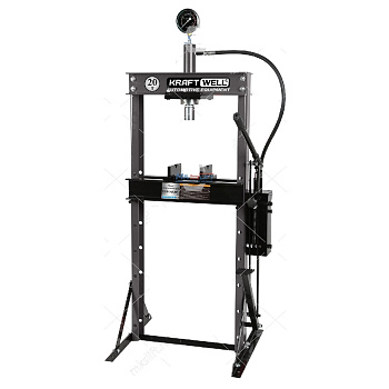 Пресс гидравлический  20 тонн, двухскоростная помпа KraftWell KRWPR20F